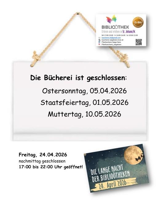 Schließtage Mai 2026