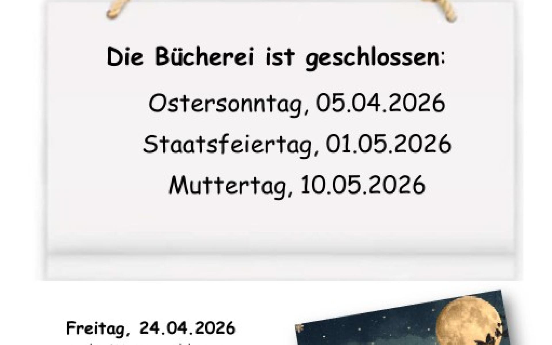 Schließtage Mai 2026